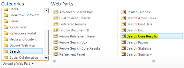 Configure Search Web Part